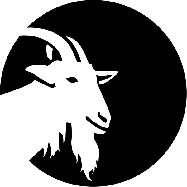 Silhouette de chèvre devant la lune — Image vectorielle