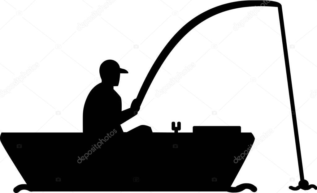 Download Fishing Silhouette Man in Boat — Stock Vector © miceking ...