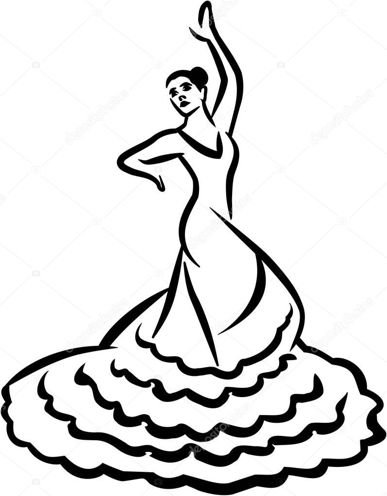 Flamenco dancer - caligraphy style