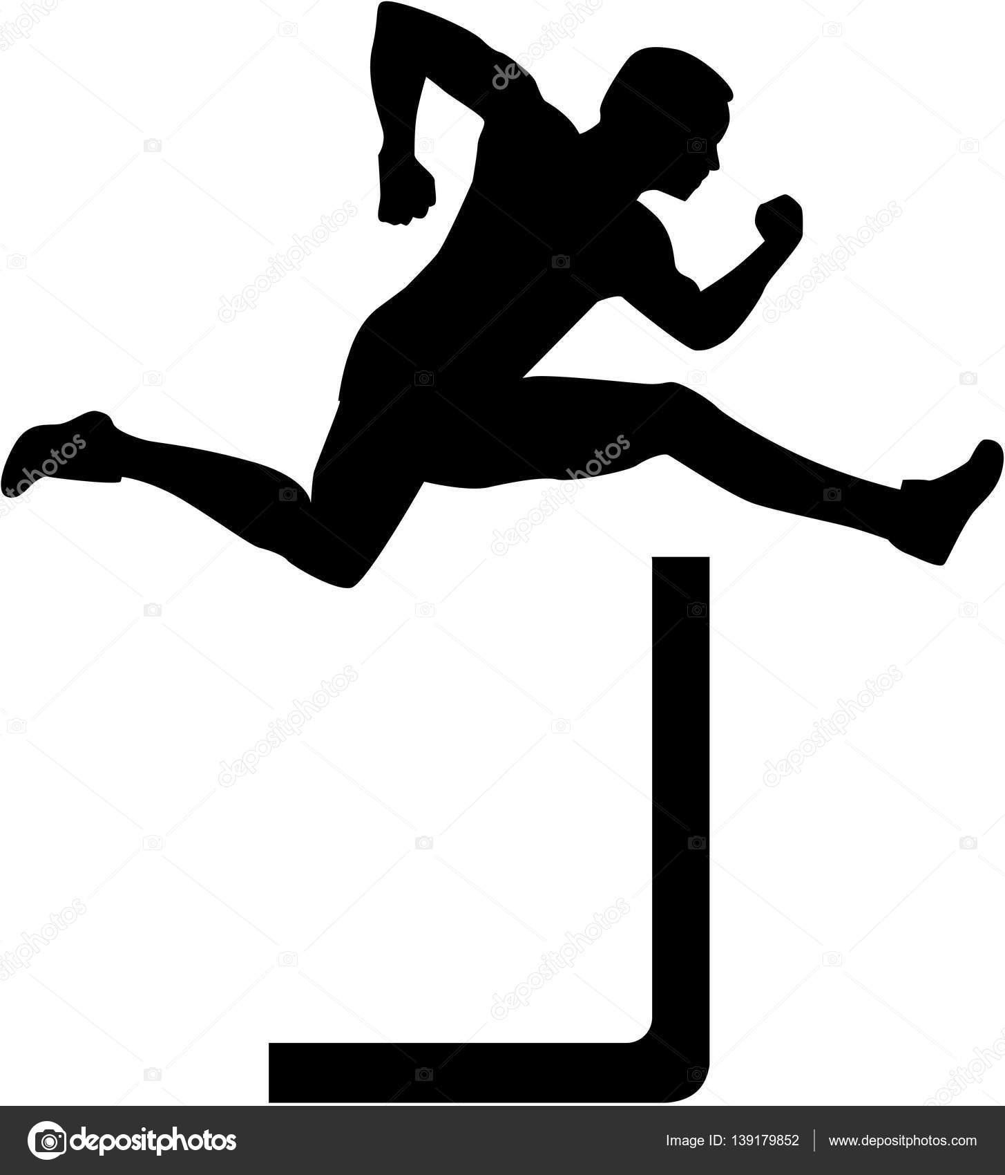 Download Man jumping over hurdles — Stock Vector © miceking #139179852
