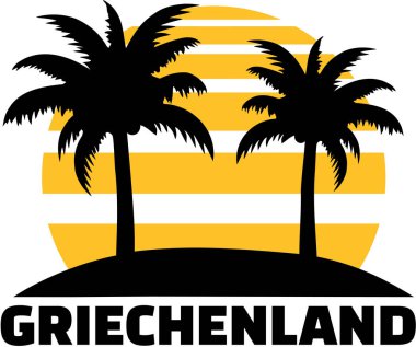 Yunanistan beach palm ve güneş - Alman