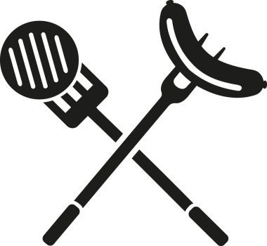 Barbekü sosis çatal ve spatula et