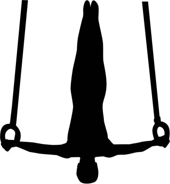 Adam siluet jimnastik Yüzükler