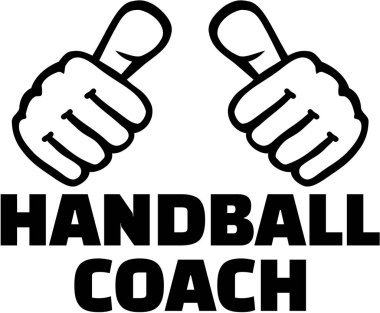 Hentbol antrenör baş parmakları. T-Shirt tasarım.