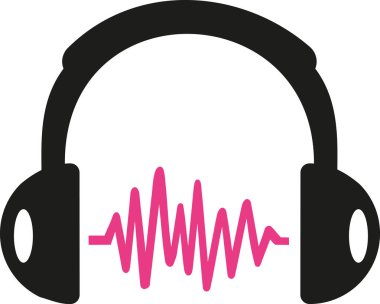 Pembe ses dalgası ile kulaklık