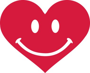 Kalp ile gülen yüz