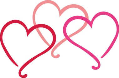 Üçlü handdrawn kalplerin