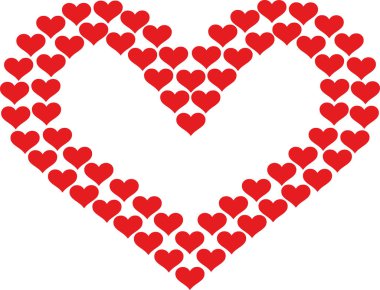 Kalpleri ile çerçeveli kalp