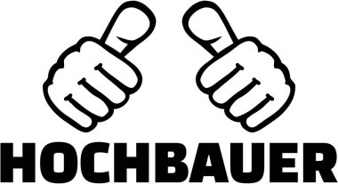 Yapı kavramlarını. Başparmak ile Alman iş unvanı.