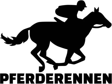 Binici ve Almanca kelime ile at yarışı