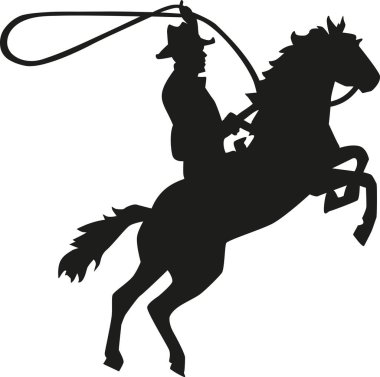 Kovboy rodeo binici at üzerinde Kement ile