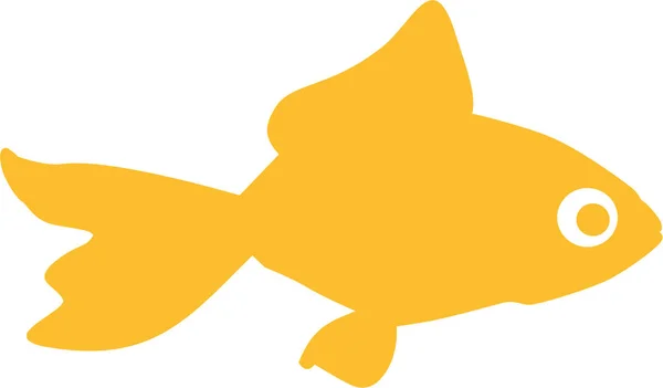 Yellow goldfish silhouette with eye — Stock Vector