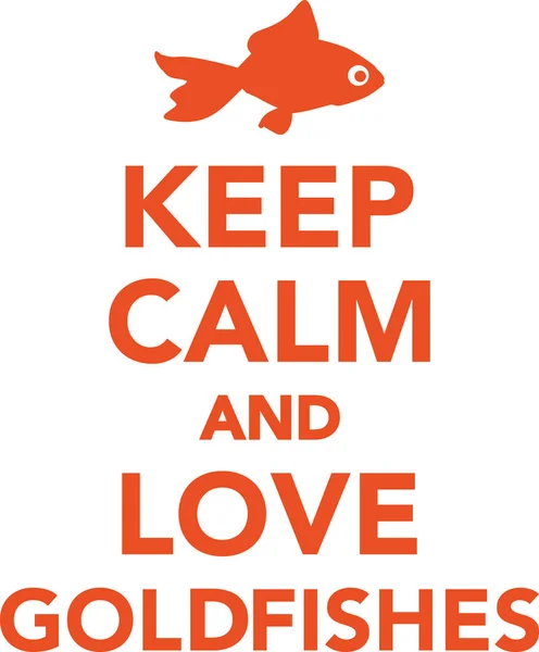 Mantenga la calma y el amor peces de colores — Archivo Imágenes Vectoriales
