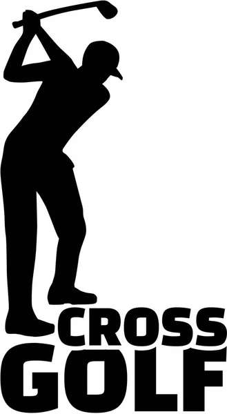 Crossgolf silhouette vector — 스톡 벡터