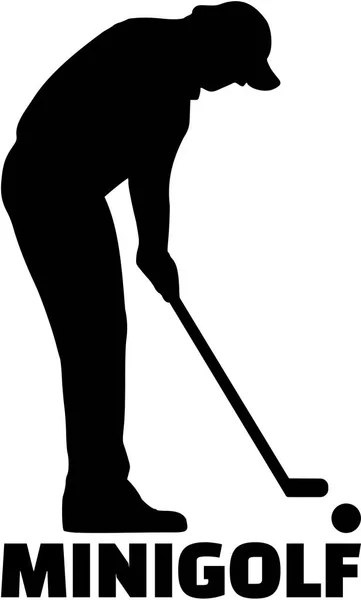 Мініатюрний силует для гольфу зі словом — стоковий вектор