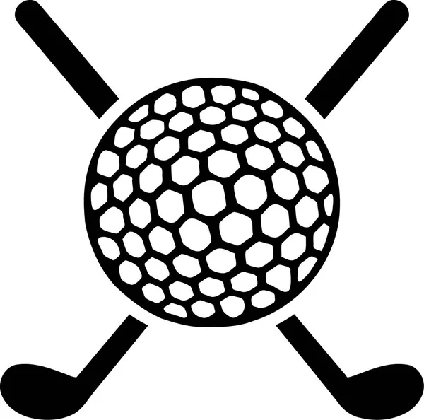 Golf Clubs crossed with Ball — Stock Vector