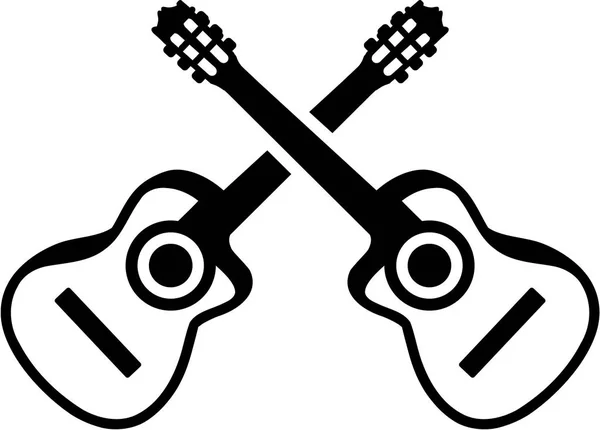 Akustische Gitarren gekreuzt — Stockvektor