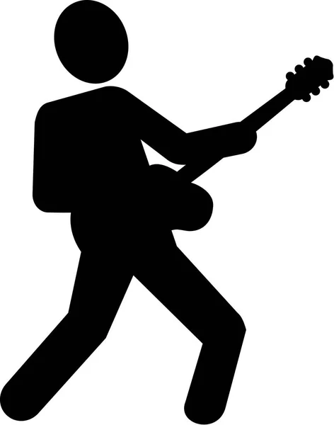 Elektrická kytara player piktogram — Stockový vektor
