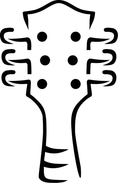 Kopf der akustischen Gitarre gezeichnet — Stockvektor