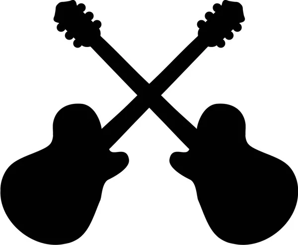 Duas guitarra acústica cruzada — Vetor de Stock