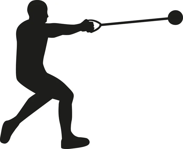 Hammer throw silueta — Stockový vektor