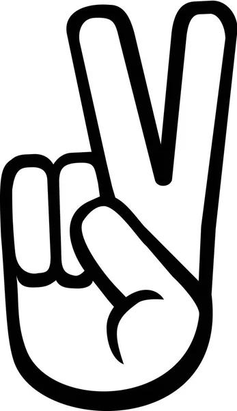 มือสันติภาพด้วยสองนิ้ว — ภาพเวกเตอร์สต็อก