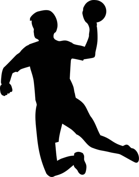 Handball Player Silhouette — Stok Vektör