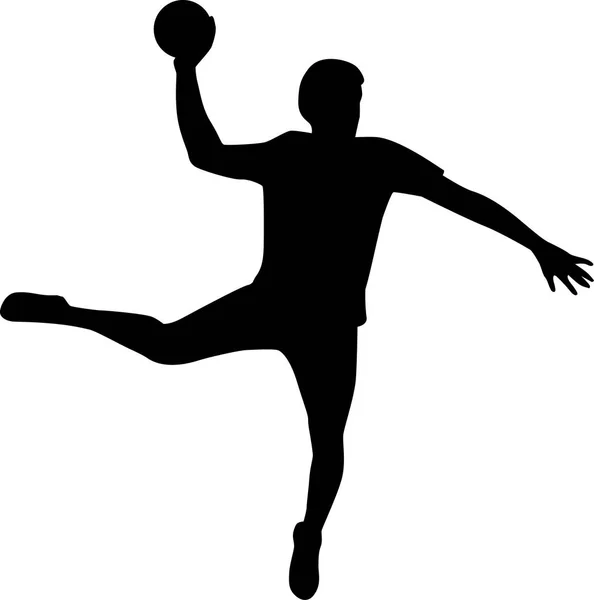 Handballer-Silhouette — Stockvektor