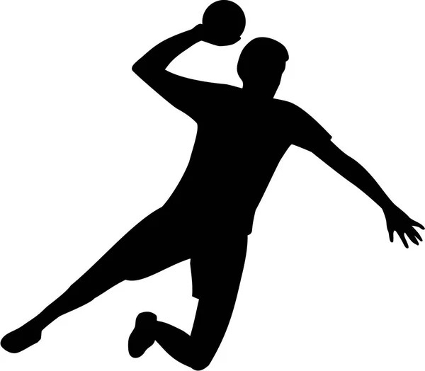 Silhouette de joueur de handball — Image vectorielle