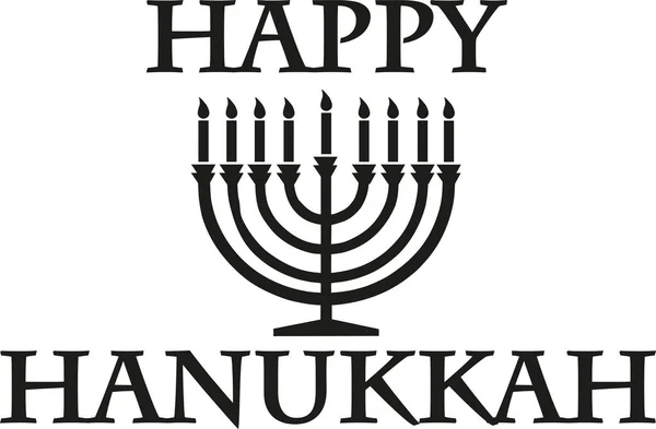 Feliz hanukkah com castiçal —  Vetores de Stock