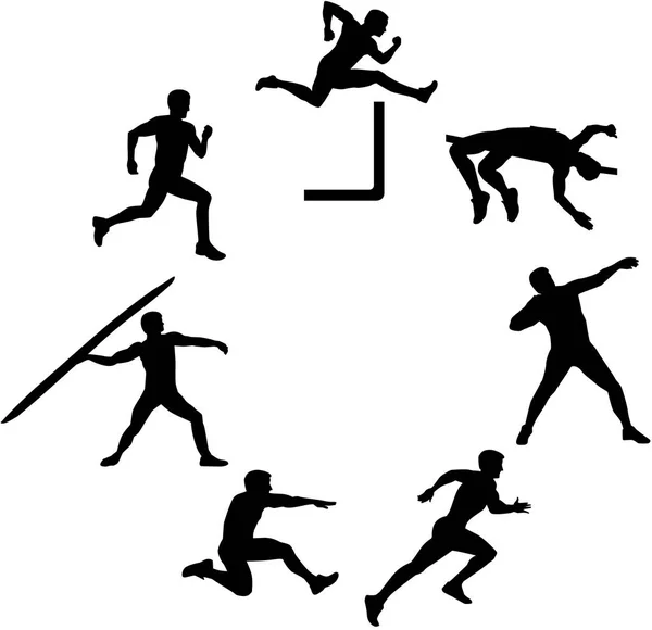 Atletka silueta v kruhu — Stockový vektor
