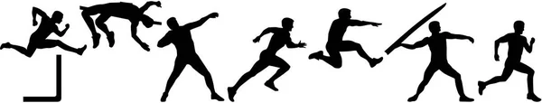 Vecteur silhouettes Heptathlon — Image vectorielle