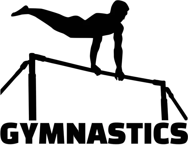 Gymnastik med man på hög bar — Stock vektor