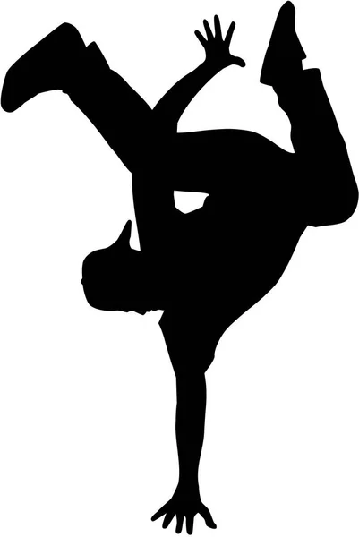Hip hop dancer silhouette — Stock Vector