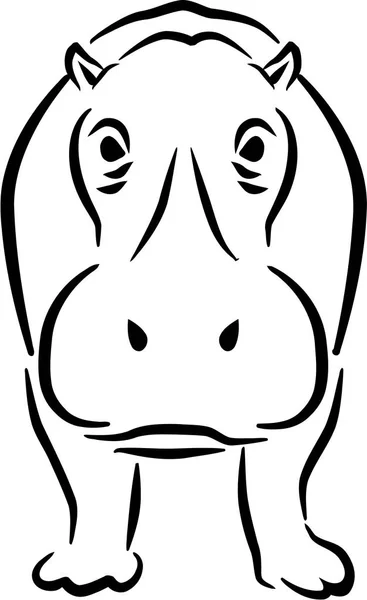 Nijlpaard vector nijlpaard — Stockvector