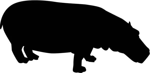 Hipopótamo Siilhouette vector — Vector de stock