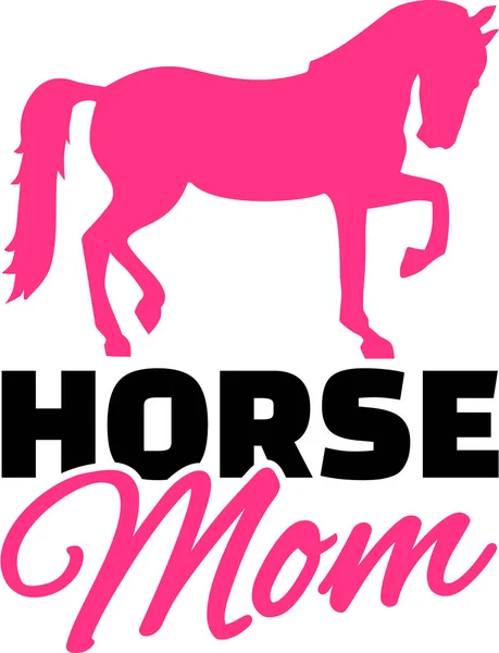 Cavalo Mãe com silhueta de cavalo —  Vetores de Stock