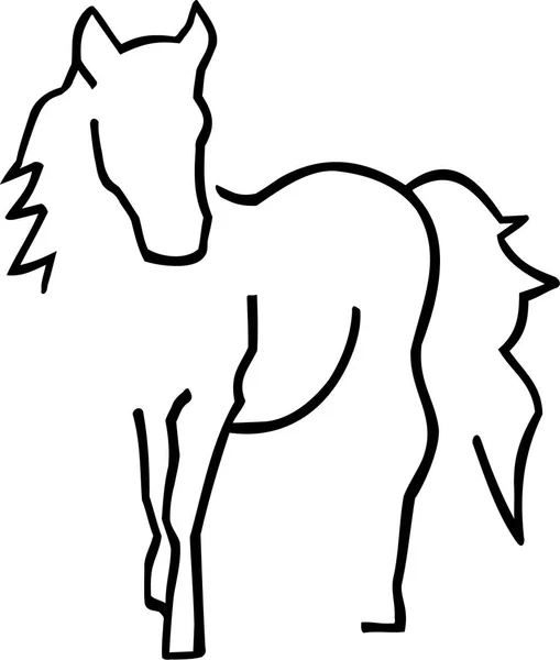 Vacker häst sihouette hand dras — Stock vektor