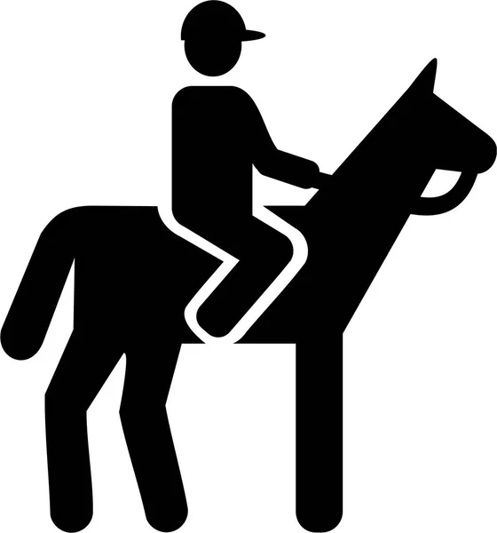 Caballo con icono de jinete — Archivo Imágenes Vectoriales