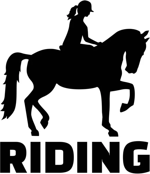 Paardrijden silhouet — Stockvector