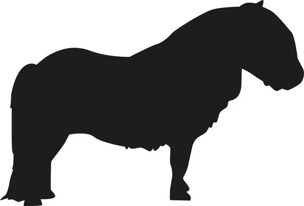 Shetland pony silhouet — Stockvector