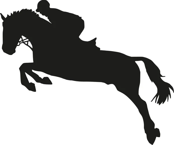 Show jumping silhouette — Stock Vector