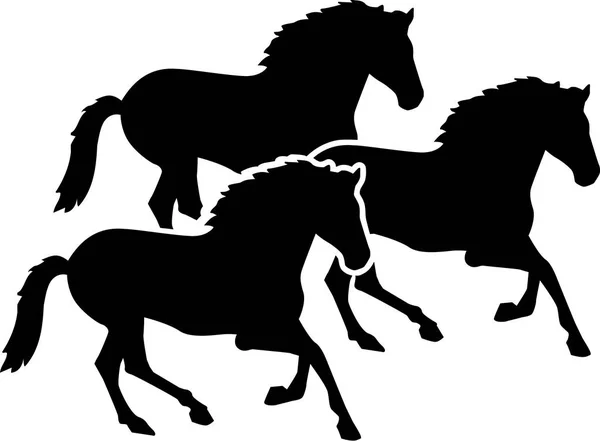 Gruppe von Pferden Rennen — Stockvektor