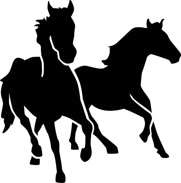 Deux chevaux sauvages — Image vectorielle