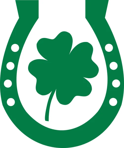 Shamrock içinde ayakkabıyla yeşil at — Stok Vektör