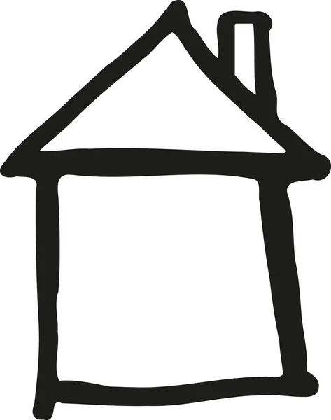 Einfaches Haus handgezeichnet — Stockvektor