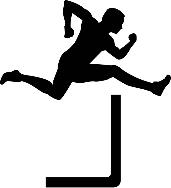 Чоловік стрибає через перешкоди — стоковий вектор