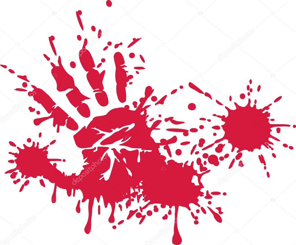 Handprint with blood