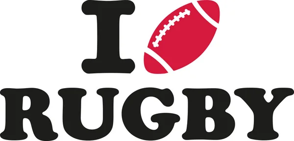 J'adore Rugby ball — Image vectorielle