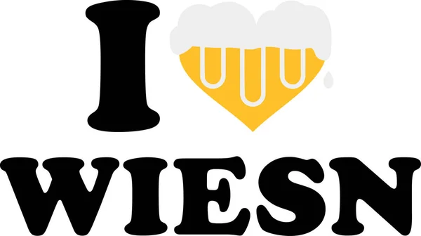 Αγαπώ καρδιά μπύρα wiesn — Διανυσματικό Αρχείο